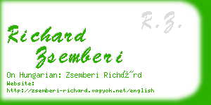 richard zsemberi business card